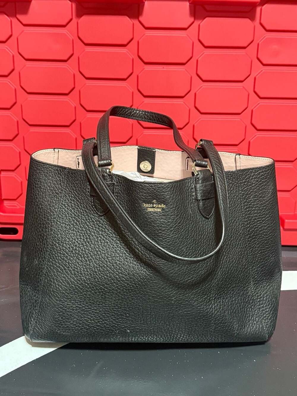 Kate Spade Carter Street Pebble Leather Work Tote with Contrast Lining